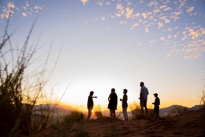 Sonnenuntergang in der Wüste Namib