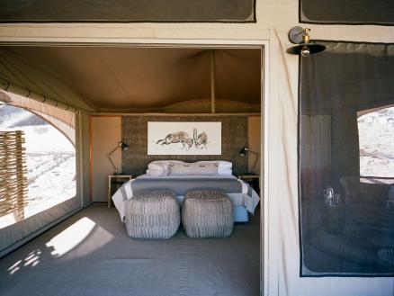 Zeltchalet im Hoanib Valley Camp in Namibia.